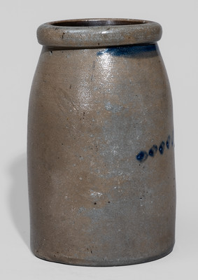 Western PA Cobalt-Decorated Stoneware Canning Jar, c1880