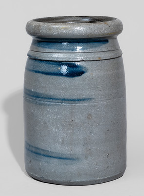 Western PA Stoneware Canning Jar w/ Stripe Decoration, c1875