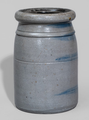 Western PA Stoneware Canning Jar w/ Stripe Decoration, c1875