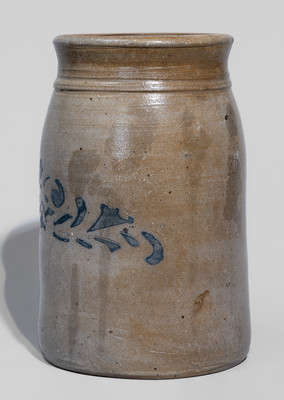 Western PA Cobalt-Stenciled Stoneware Canning Jar, c1880