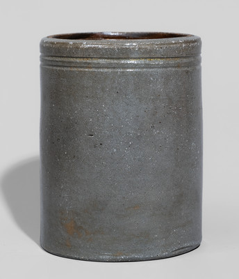 Western PA Stoneware Canning Jar w/ Cobalt Stripe Decoration, c1880