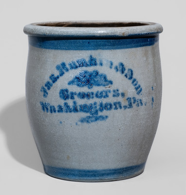 Washington, Pennsylvania Advertising Stoneware Jar, c1875