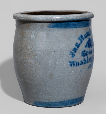 Washington, Pennsylvania Advertising Stoneware Jar, c1875