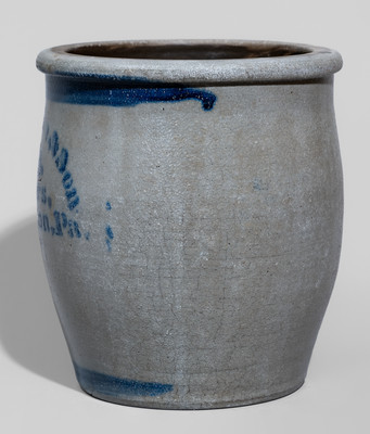 Washington, Pennsylvania Advertising Stoneware Jar, c1875