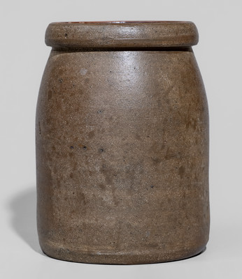 Rare "Joe Sandusky" Salt-Glazed Stoneware Canning Jar, Western PA origin