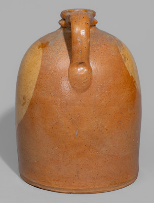 Rare and Fine Slip-Decorated Galena, Illinois Redware Moon Jug