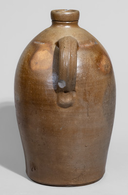 Western PA Stoneware Jug w/ Cobalt Floral Decoration, c1865