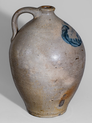 Scarce P. WINE Stoneware Jug attrib. William Nichols, Poughkeepsie, NY, c1823