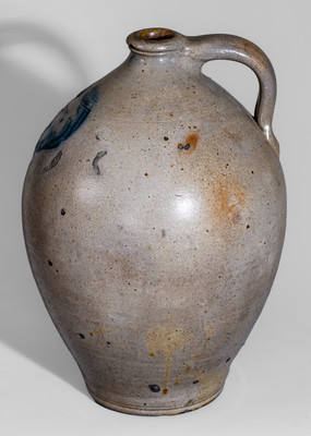Scarce P. WINE Stoneware Jug attrib. William Nichols, Poughkeepsie, NY, c1823