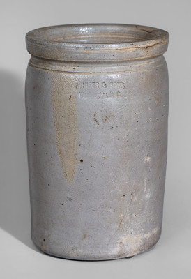 Half-Gallon P. HISER & SONS / Washington, D.C. Salt-Glazed Stoneware Jar, c1885