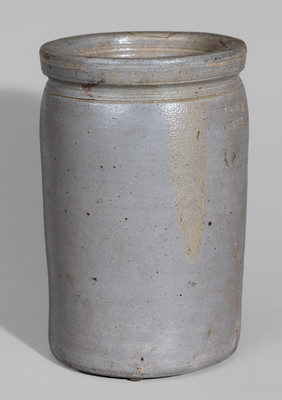 Half-Gallon P. HISER & SONS / Washington, D.C. Salt-Glazed Stoneware Jar, c1885