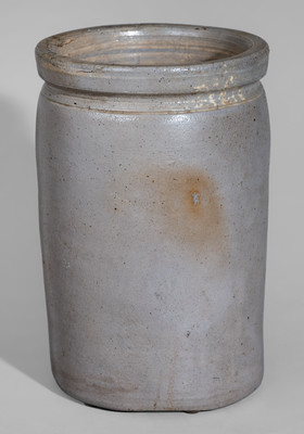 Half-Gallon P. HISER & SONS / Washington, D.C. Salt-Glazed Stoneware Jar, c1885