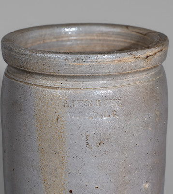 Half-Gallon P. HISER & SONS / Washington, D.C. Salt-Glazed Stoneware Jar, c1885
