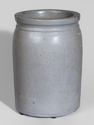 S.C. MILBURN, Alexandria, VA Stoneware Advertising Jar for E.J. MILLER, c1870