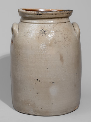 Unusual Three-Gallon New York State Stoneware Deer Crock, c1875