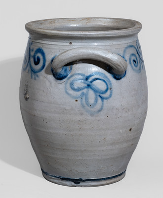 Outstanding and Very Rare Stoneware Watch Spring Jar, Abraham Mead (Greenwich, CT) or Kemple Pottery (Ringoes, NJ)