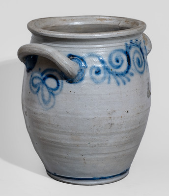Outstanding and Very Rare Stoneware Watch Spring Jar, Abraham Mead (Greenwich, CT) or Kemple Pottery (Ringoes, NJ)