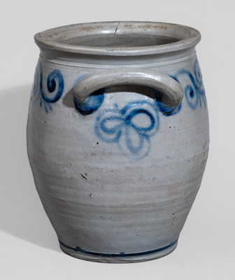 Outstanding and Very Rare Stoneware Watch Spring Jar, Abraham Mead (Greenwich, CT) or Kemple Pottery (Ringoes, NJ)