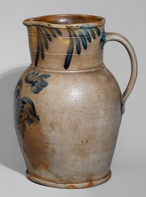 Two-Gallon Remmey Family, Philadelphia, PA Stoneware Pitcher, c1855-65