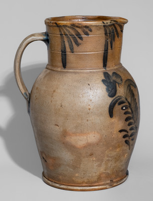Two-Gallon Remmey Family, Philadelphia, PA Stoneware Pitcher, c1855-65