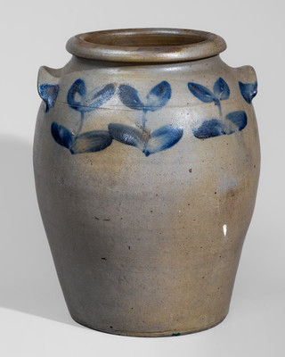Rare and Very Fine H.C. SMITH / ALEXA / D.C. Two-Gallon Stoneware Jar w/ Profuse Decoration, c1835