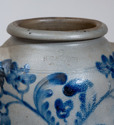 Rare and Very Fine H.C. SMITH / ALEXA / D.C. Two-Gallon Stoneware Jar w/ Profuse Decoration, c1835