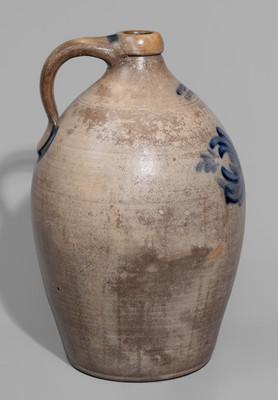 Large-Sized COWDEN & WILCOX / HARRISBURG, PA Stoneware Jug w/ Cobalt Floral Decoration