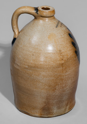 Two-Gallon COWDEN & WILCOX / HARRISBURG, PA Stoneware Jug w/ Cobalt Floral Decoration