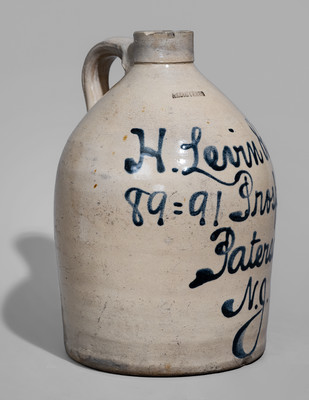 Paterson, NJ Stoneware Advertising Jug attrib. Fulper Pottery, Flemington