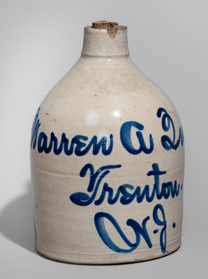 Half-Gallon Trenton, NJ Stoneware Advertising Jug attrib. Fulper Pottery, Flemington