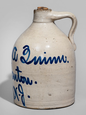Half-Gallon Trenton, NJ Stoneware Advertising Jug attrib. Fulper Pottery, Flemington