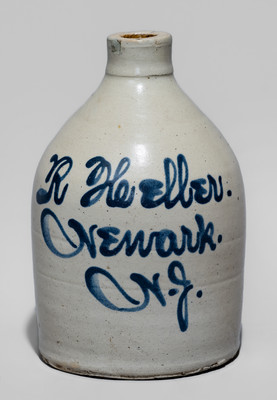 Half-Gallon Newark, NJ Stoneware Advertising Jug, attrib. Fulper Pottery, Flemington