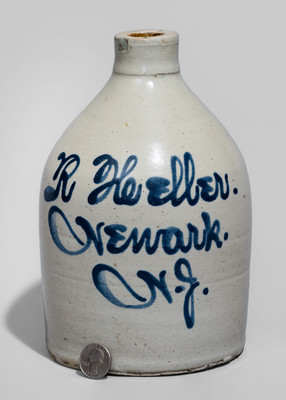 Half-Gallon Newark, NJ Stoneware Advertising Jug, attrib. Fulper Pottery, Flemington