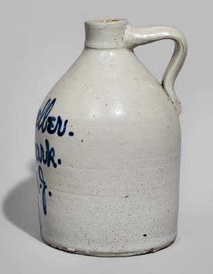 Half-Gallon Newark, NJ Stoneware Advertising Jug, attrib. Fulper Pottery, Flemington