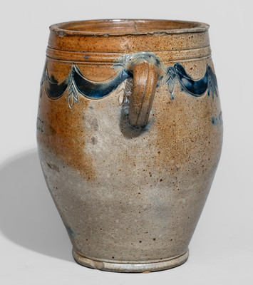 Fine COMMERAW'S / STONEWARE Vertical-Handled Stoneware Jar, New York City, c1800