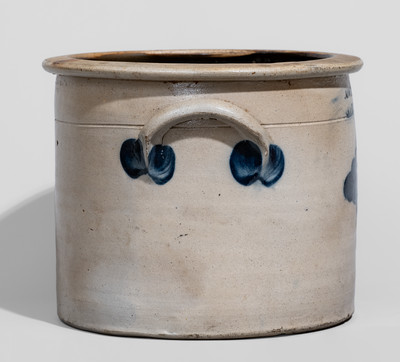 Scarce COWDEN & WILCOX / HARRISBURG, PA Stoneware Cake Crock w/ Cobalt Starburst