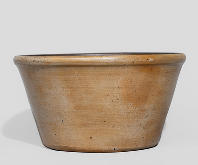 Rare Half-Gallon Paterson, NJ Stoneware Advertising Bowl, attrib. Union Pottery, Newark