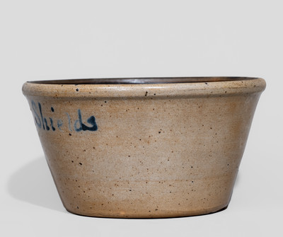 Rare Half-Gallon Paterson, NJ Stoneware Advertising Bowl, attrib. Union Pottery, Newark