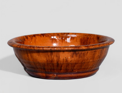 Small-Sized JOHN BELL (Waynesboro, PA) Manganese-Decorated Redware Bowl