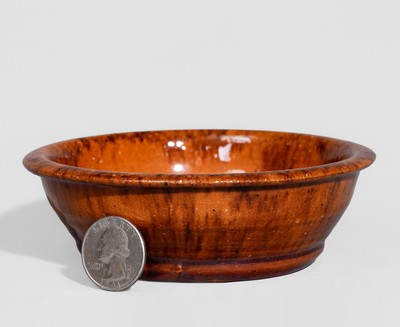 Small-Sized JOHN BELL (Waynesboro, PA) Manganese-Decorated Redware Bowl