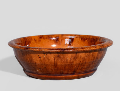 Small-Sized JOHN BELL (Waynesboro, PA) Manganese-Decorated Redware Bowl