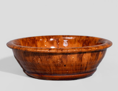 Small-Sized JOHN BELL (Waynesboro, PA) Manganese-Decorated Redware Bowl