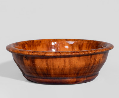 Small-Sized JOHN BELL (Waynesboro, PA) Manganese-Decorated Redware Bowl
