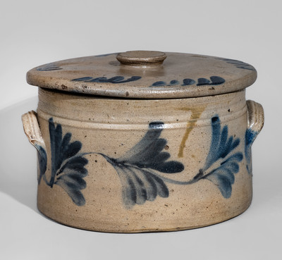 RCR / PHILA (Richard C. Remmey, Philadelphia, PA) Stoneware Butter Crock w/ Lid