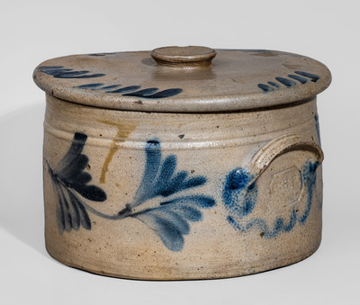 RCR / PHILA (Richard C. Remmey, Philadelphia, PA) Stoneware Butter Crock w/ Lid