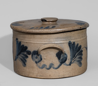 RCR / PHILA (Richard C. Remmey, Philadelphia, PA) Stoneware Butter Crock w/ Lid