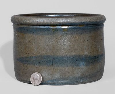 Western Pennsylvania Stoneware Butter Crock w/ Stripe Motifs, c1880