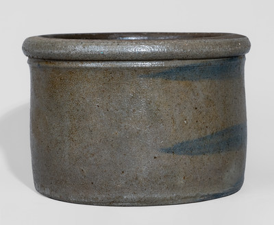 Western Pennsylvania Stoneware Butter Crock w/ Stripe Motifs, c1880