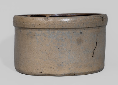 Western PA Cobalt-Decorated Stoneware Cake Crock w/ Stripe Motifs
