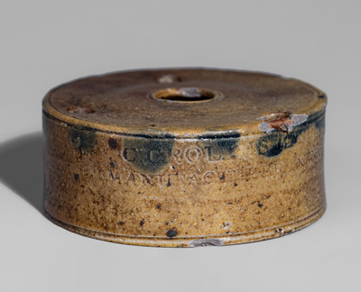 Scarce C. CROLIUS / MANUFACTURER / MANHATTAN-WELLS / NEW-YORK Stoneware Inkwell